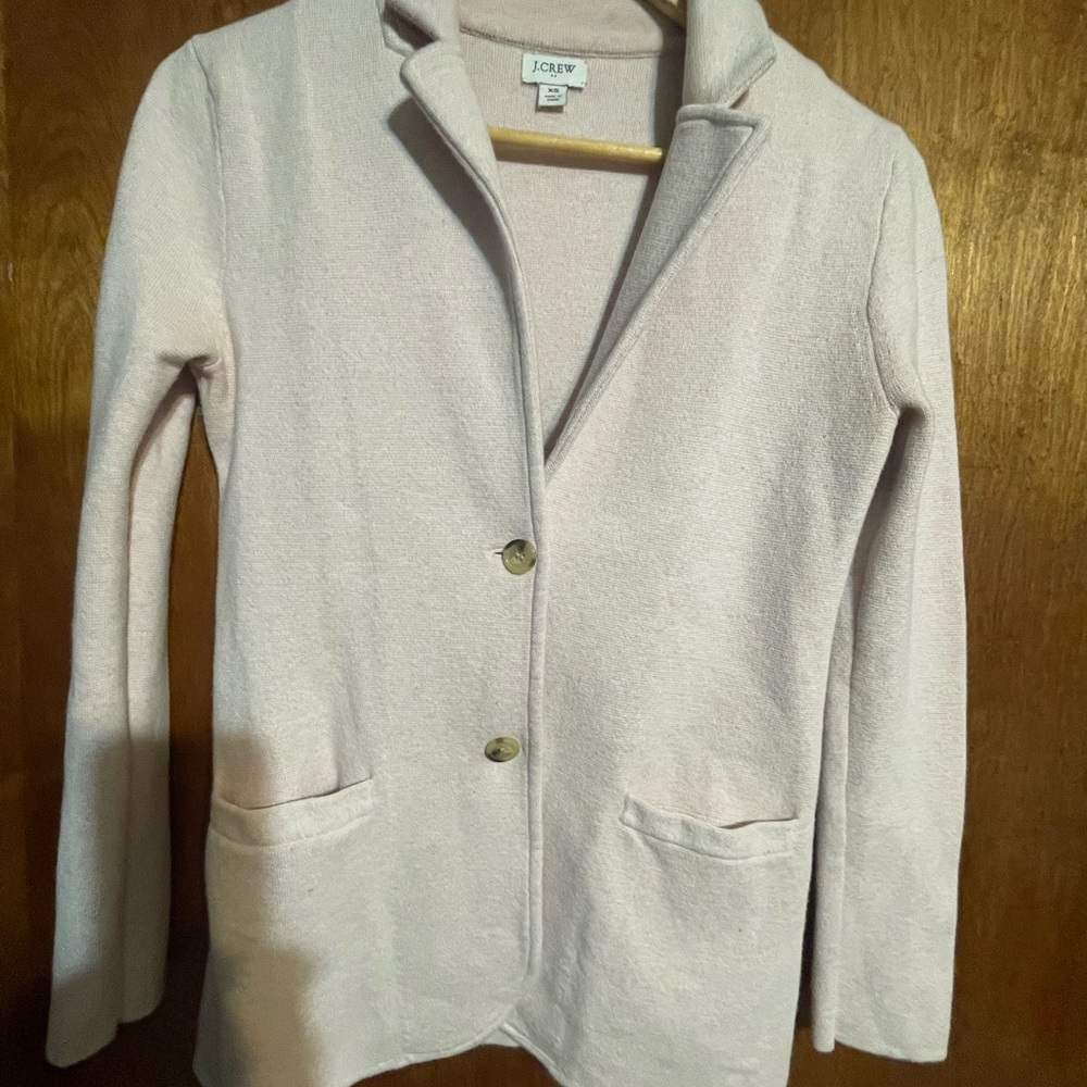 J Crew Cream Blazer with Relaxed Fit and Textured Fabric